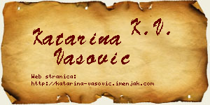Katarina Vasović vizit kartica